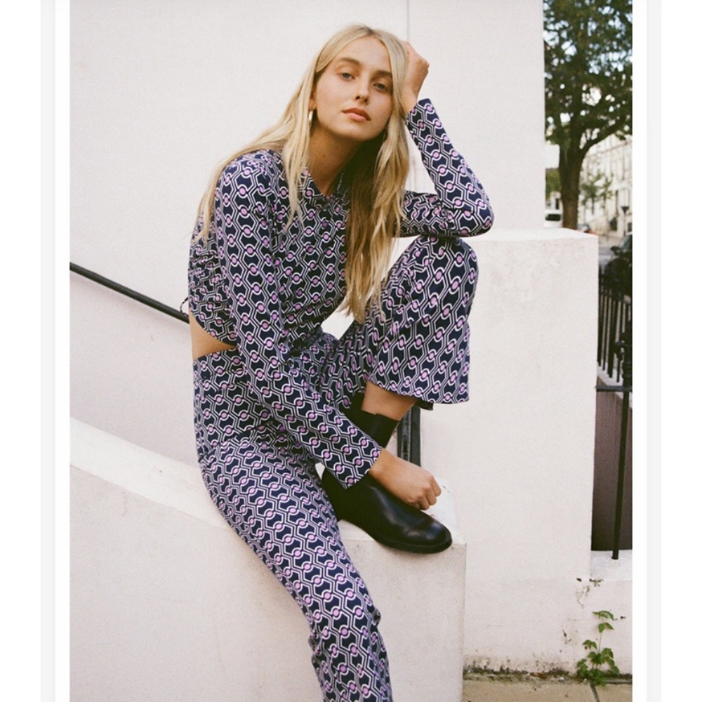 Purple Geo-Print Women's Jumpsuit